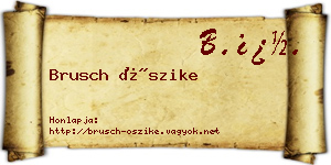Brusch Őszike névjegykártya
